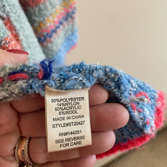 Sincerely Jules Wool‎ Blend Women’s Size Small Open Front Multicolor Cardigan - Picture 6 of 9